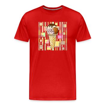Eis - Männer Premium Bio T-Shirt - Rot - Vorne - Damien (186cm)