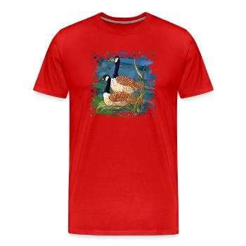 Oiseaux - T-shirt bio Premium Homme - rouge - Devant - Damien (186cm)