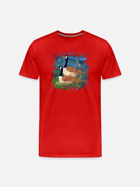 Birds - Men's Premium Organic T-Shirt - red