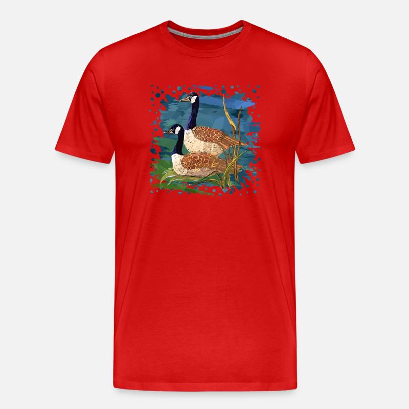 Vögel - Männer Premium Bio T-Shirt - Rot
