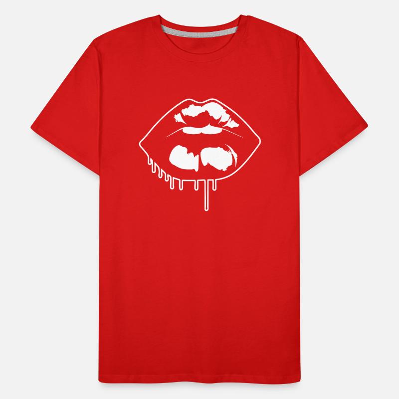 Lèvres, bouche, baisers lèvres T-shirt bio Premium Homme