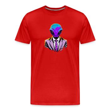 Alien Couture - Männer Premium Bio T-Shirt - Rot - Vorne - Damien (186cm)
