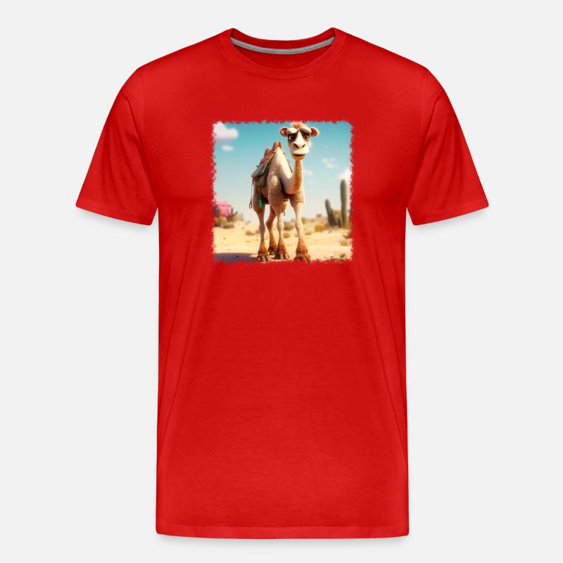 cooles Kamel - Männer Premium Bio T-Shirt - Rot