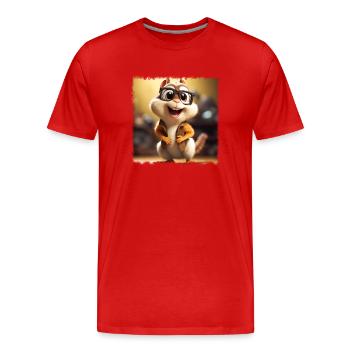 funny chipmunk - Men's Premium Organic T-Shirt - red - Front - Damien (186cm)