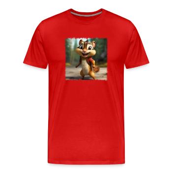 cool chipmunk - Men's Premium Organic T-Shirt - red - Front - Damien (186cm)