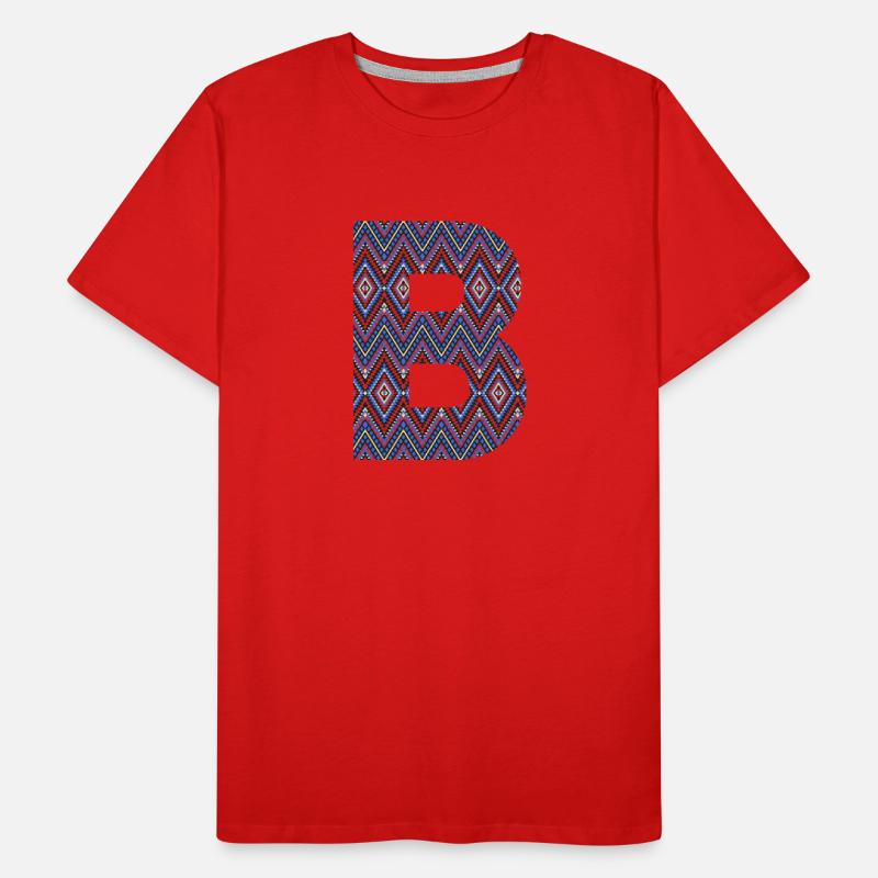 Monogramm Buchstabe B - geometrisches Muster Männer Premium Bio T-Shirt