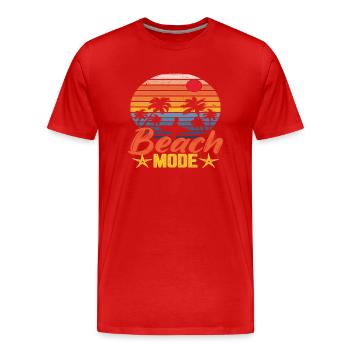 Beach Mode - Männer Premium Bio T-Shirt - Rot - Vorne - Damien (186cm)