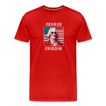 George Washington Griddy George | GEORGE GRIDDIN - Men's Premium Organic T-Shirt - red - Front - Damien (186cm)