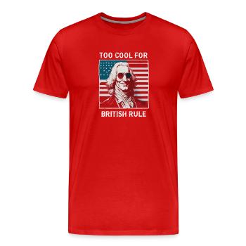 TOO COOL FOR BRITISH RULE | GEORGE Washington - Men's Premium Organic T-Shirt - red - Front - Damien (186cm)