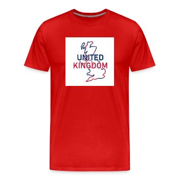 Map of United Kingdom - Men's Premium Organic T-Shirt - red - Front - Damien (186cm)