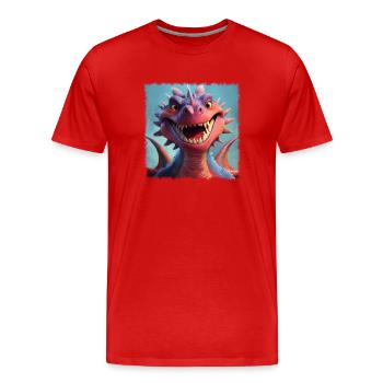 cool dragon - Men's Premium Organic T-Shirt - red - Front - Damien (186cm)