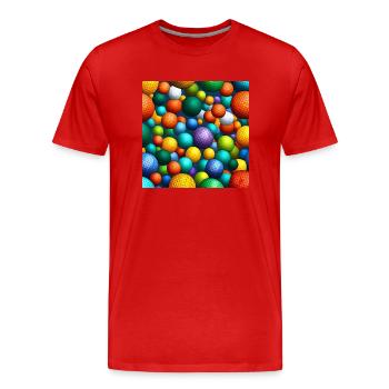 Sphères de mosaïque arc-en-ciel - T-shirt bio Premium Homme - rouge - Devant - Damien (186cm)