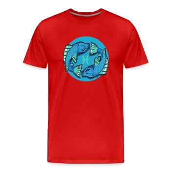 Zodiac - Star Sign - Pisces - pos - Männer Premium Bio T-Shirt - Rot - Vorne - Damien (186cm)
