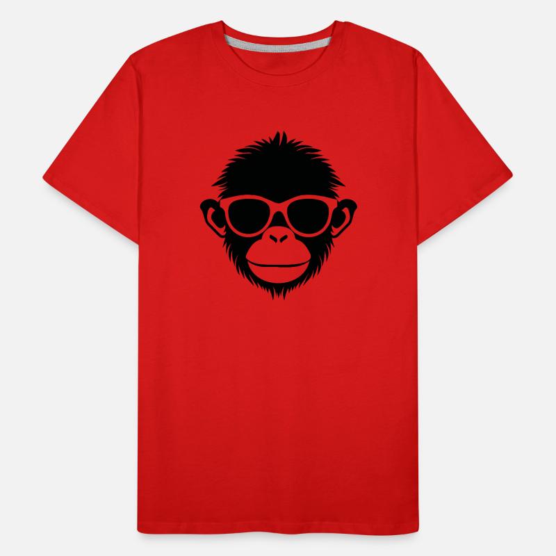 Singe Singe Visage de Singe Jungle T-shirt bio Premium Homme