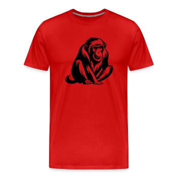 Affe Affen Affengesicht Dschungel - Männer Premium Bio T-Shirt - Rot - Vorne - Damien (186cm)