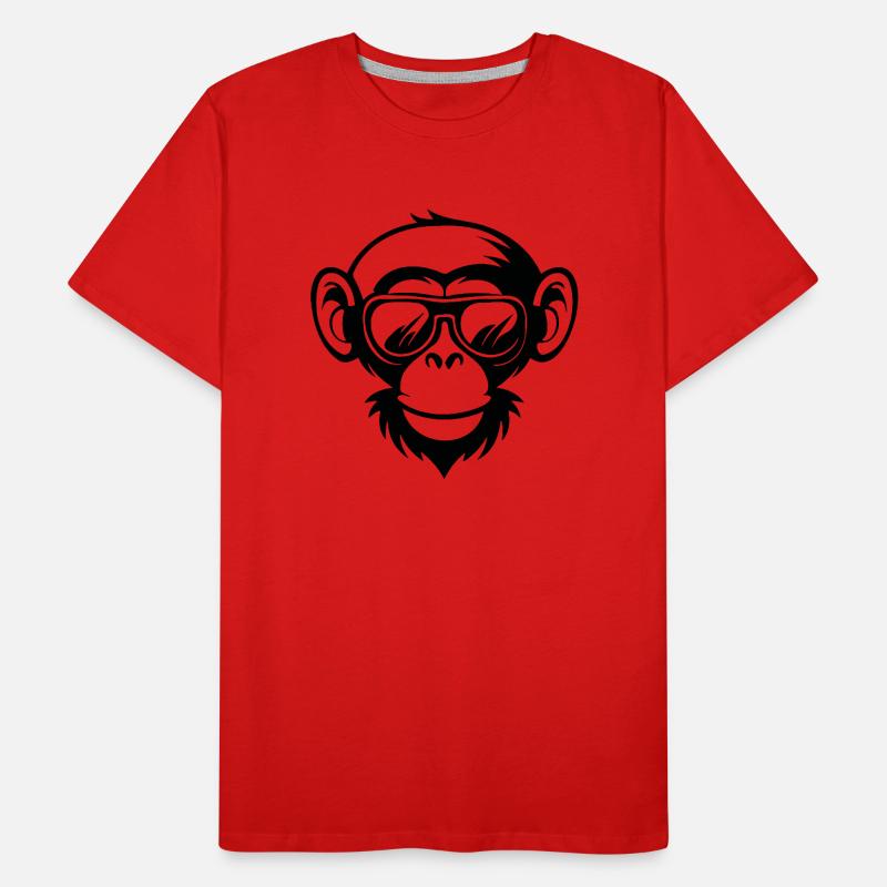 Singe Singe Visage de Singe Jungle T-shirt bio Premium Homme