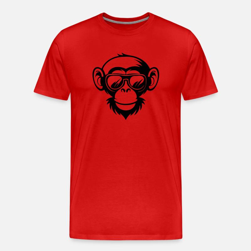 Affe Affen Affengesicht Dschungel - Männer Premium Bio T-Shirt - Rot