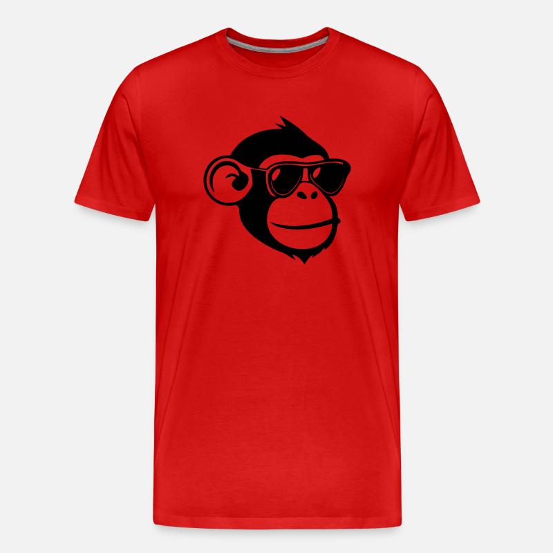 Affe Affen Affengesicht Dschungel - Männer Premium Bio T-Shirt - Rot