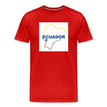 Carte de l’Equateur - T-shirt bio Premium Homme - rouge - Devant - Damien (186cm)