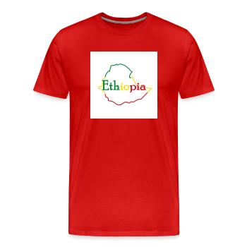 Map of Ethiopia - Men's Premium Organic T-Shirt - red - Front - Damien (186cm)