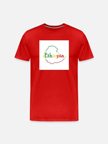 Map of Ethiopia - Men's Premium Organic T-Shirt - red