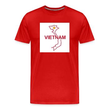 Carte du Vietnam - T-shirt bio Premium Homme - rouge - Devant - Damien (186cm)