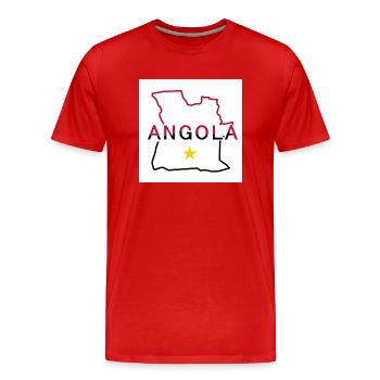 Carte de l’Angola - T-shirt bio Premium Homme - rouge - Devant - Damien (186cm)