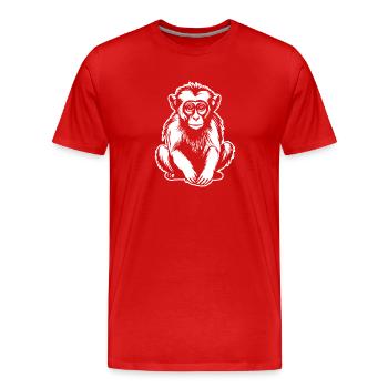 Affe Affen Affengesicht Dschungel - Männer Premium Bio T-Shirt - Rot - Vorne - Damien (186cm)