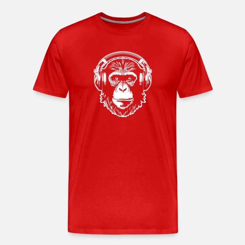 Monkey Monkey Monkey Face Jungle - Men's Premium Organic T-Shirt - red