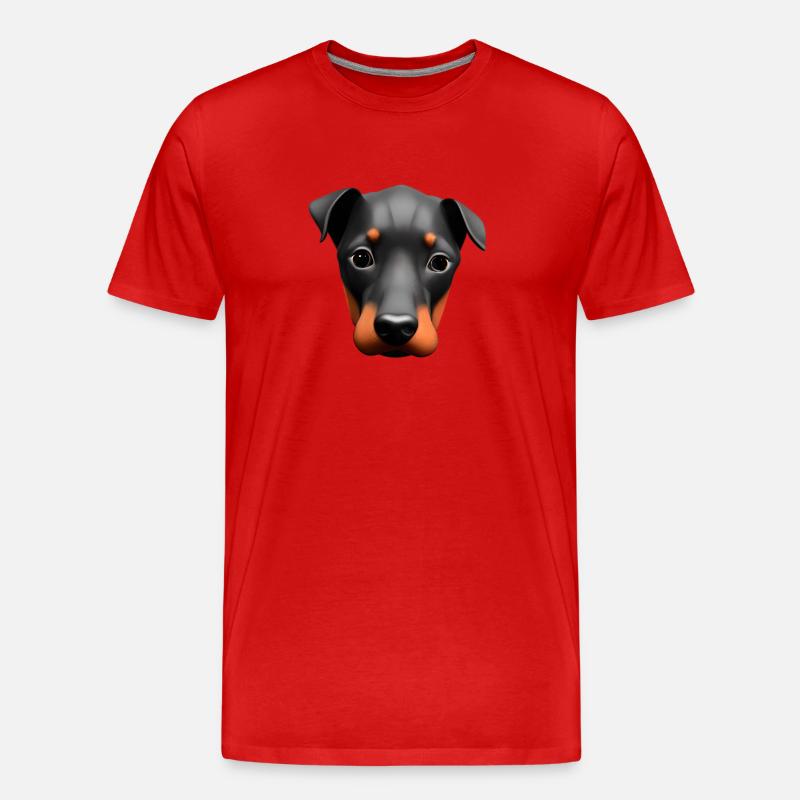 Dobermanntrainer Dobermann Hund Dobermannwelpe - Männer Premium Bio T-Shirt - Rot