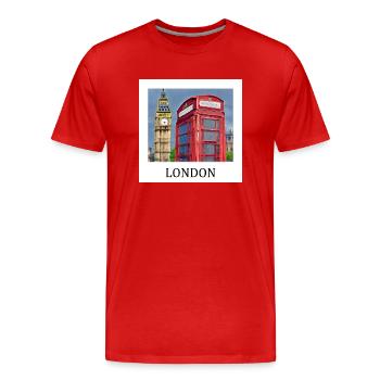 Big Ben de Londres - T-shirt bio Premium Homme - rouge - Devant - Damien (186cm)