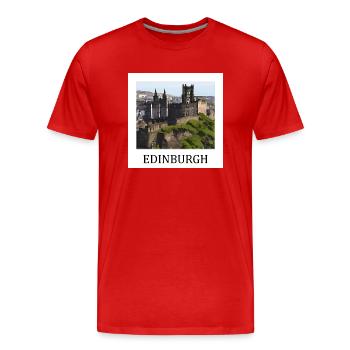 Edimbourg - T-shirt bio Premium Homme - rouge - Devant - Damien (186cm)