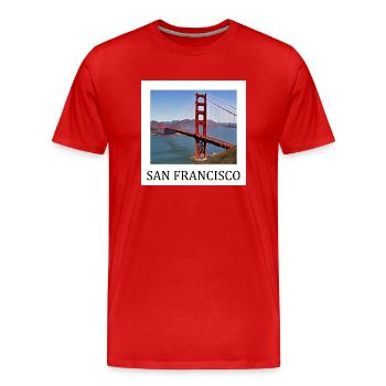 San Francisco - Männer Premium Bio T-Shirt - Rot - Vorne - Damien (186cm)