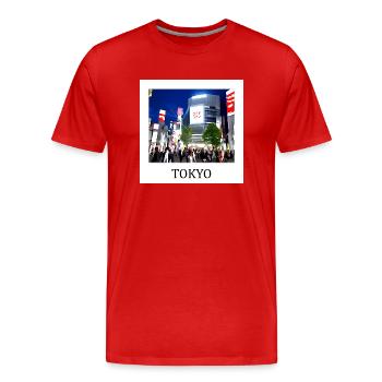 Tokio - Männer Premium Bio T-Shirt - Rot - Vorne - Damien (186cm)