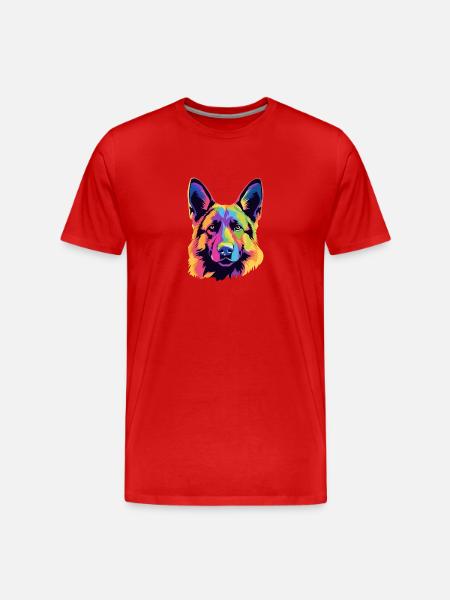 Schäferhund - Männer Premium Bio T-Shirt - Rot
