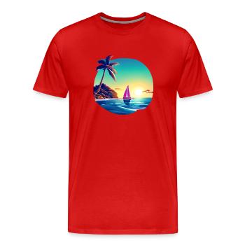 voilier voilier voilier voilier voilier voilier - T-shirt bio Premium Homme - rouge - Devant - Damien (186cm)