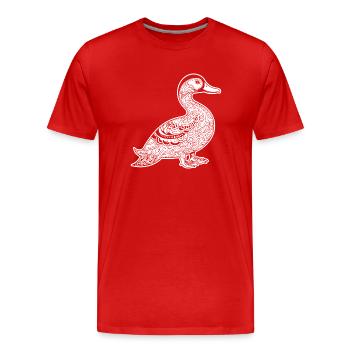 Ente Vögel Enten - Männer Premium Bio T-Shirt - Rot - Vorne - Damien (186cm)