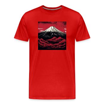Mount Fuji - Men's Premium Organic T-Shirt - red - Front - Damien (186cm)