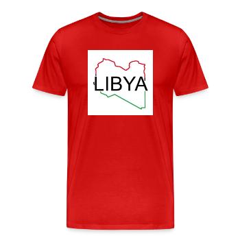 Landkarte von Libyen - Männer Premium Bio T-Shirt - Rot - Vorne - Damien (186cm)