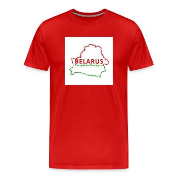 Map of Belarus - Men's Premium Organic T-Shirt - red - Front - Damien (186cm)