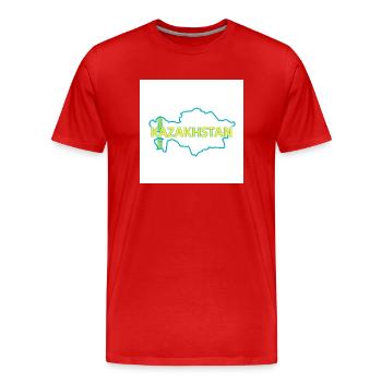 Carte du Kazakhstan - T-shirt bio Premium Homme - rouge - Devant - Damien (186cm)