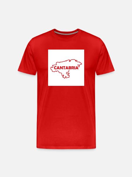 Map of Cantabria - Men's Premium Organic T-Shirt - red