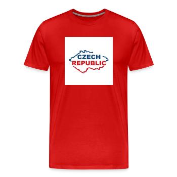 Karte der Tschechischen Republik - Männer Premium Bio T-Shirt - Rot - Vorne - Damien (186cm)