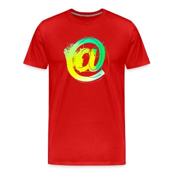Internet email www drôle de mème grunge tech leters - T-shirt bio Premium Homme - rouge - Devant - Damien (186cm)