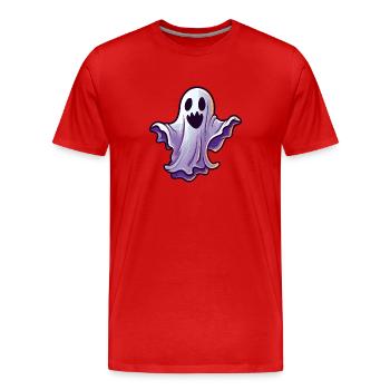 Halloween Ghost Clipart - Men's Premium Organic T-Shirt - red - Front - Damien (186cm)