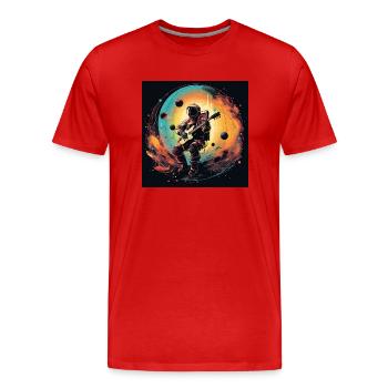 Music from space 1 - Black background - Men's Premium Organic T-Shirt - red - Front - Damien (186cm)