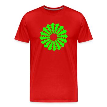 om zeichen chakra blume spirit neon gruen - Männer Premium Bio T-Shirt - Rot - Vorne - Damien (186cm)