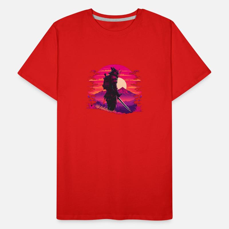 Synthwave Sci-Fi Samurai Men's Premium Organic T-Shirt