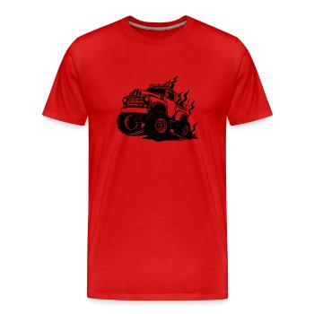 Monster Truck Monster Truck Lover Fan - T-shirt bio Premium Homme - rouge - Devant - Damien (186cm)