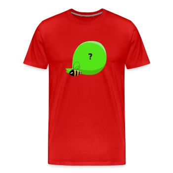 Bee & big mysterious bag - Men's Premium Organic T-Shirt - red - Front - Damien (186cm)